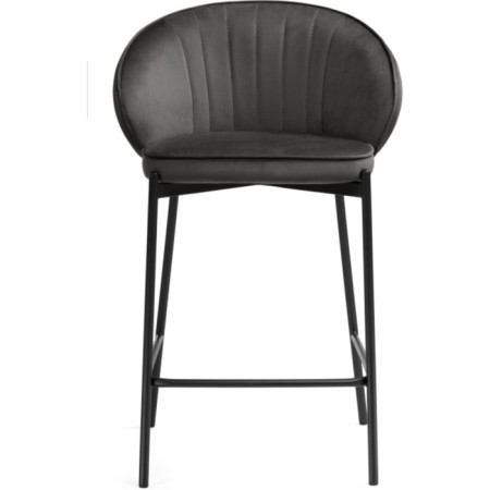 Stool Barnoy Nile Metal/velor, Black/Gray 58x45x92 cm-1