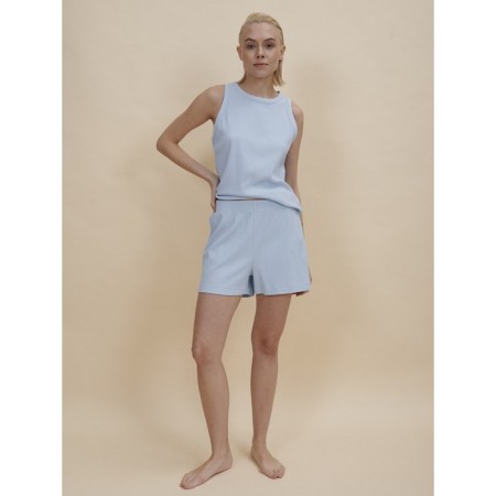 Women's shorts, size m, blue color-4