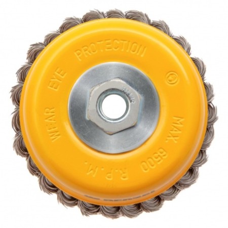 Denzel Ushm brush, 125 mm, M14, cup, twisted stainless steel. I wire 0.5 mm-4