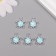 Decor for creativity Metal "Flower" silver, blue 1.8x1.5x0.5 cm
