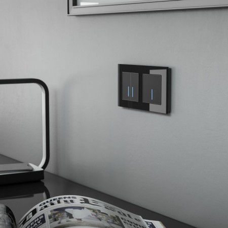 W4520008 sensory switch, two -key, with backlight, 1000 watts, black-3