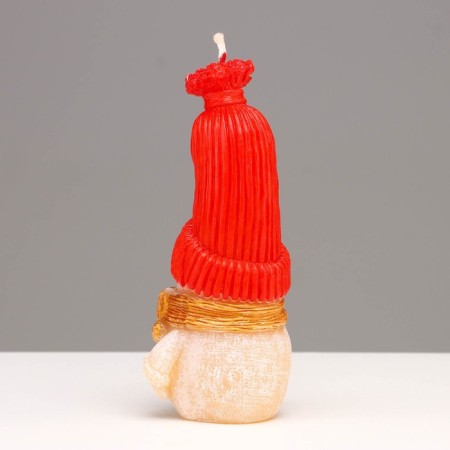 Decorative candle "Fairytale Snowman", 6.2x5x13.2 cm, red-5
