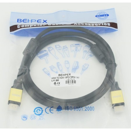 Audio-Video cable HDMI (M)/HDMI (M) 1.8m. Ferrite. Crusado gilding. black-1