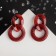 Earrings Assorted "Infinity" interweaving, red color