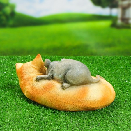 Garden figure "Cat with the mouse Sleep" 30x18cm-2