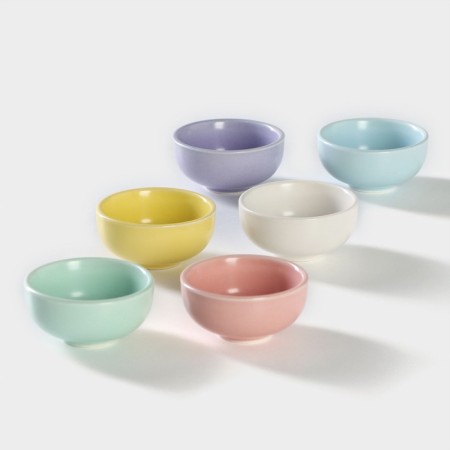 A set of ceramic "Morning", 6 items: 40 ml, color mix