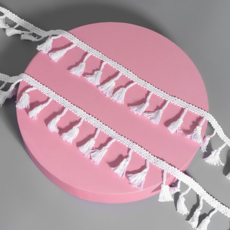 Decorative braid "Furger", 45 mm, 10 ± 1 m, white color