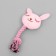 Soft toy for dogs "Bunny with a rope", with a squeak, 18 cm, pink