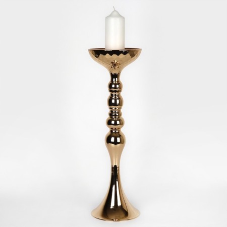Summary Metal for 1 candle "Richard" Color Gold 12.5 x 12.5 x 44 cm