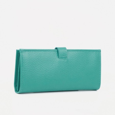 Women's wallet on the button, turquoise color-1