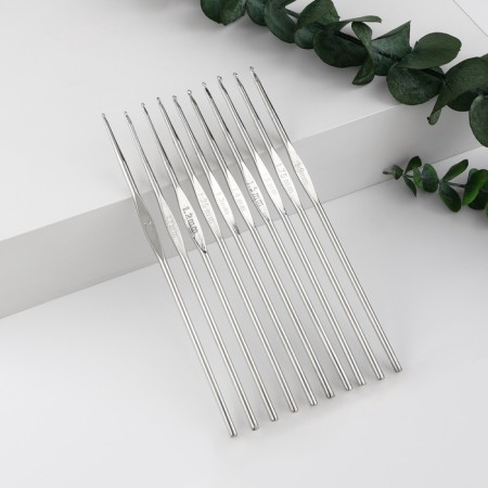 Knitting hook set, d = 1-1.9 mm, 12 cm, 10 pcs