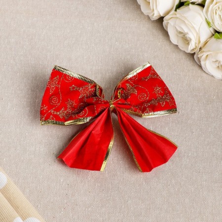 The festive bow "light", red-gold, 14 x 10 cm-1
