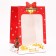 Gift package with the Rozhdestvensky ringing window, embossing, 30 x 20 x 16 cm, red