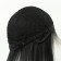 Artificial wig, with a bang, imitation of the skin, 60 cm, black/ashen color