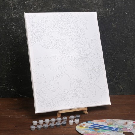 Picture on numbers on a canvas with a subframe "Kiss", 40 x 50 cm-3