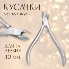 Manicure nippers, 10 cm, blade length - 10 mm, in a case, silver color