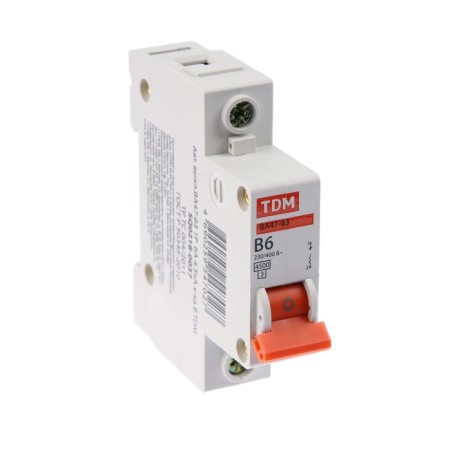 Switch automatic TDM VAL47-63, 1P, 6 A, 4.5 KA, B, SQ0218-0037