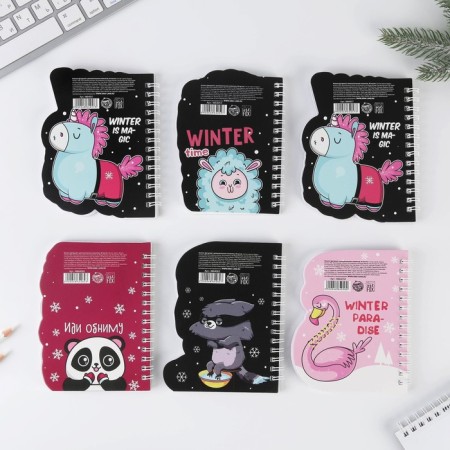 Notepad with a figure element "Winter characters", 40l Mix-1