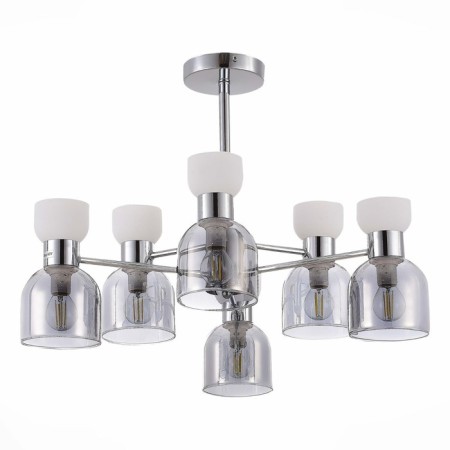 Ceiling EVOLUCE lamp. Sle1045-102-06. Vento. 6x40 watts, E14, 63x63x44 cm, chromium color-3