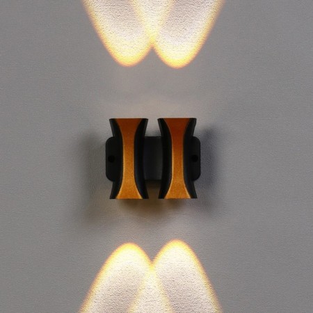 Facade lamp "Elegant", FSD-043, 4 W, 3000K, 2 rays, IP65, 220 V, plastic, black-2