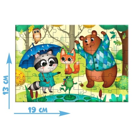 Puzzle in the metal ball "Funny animals", 54 details-1