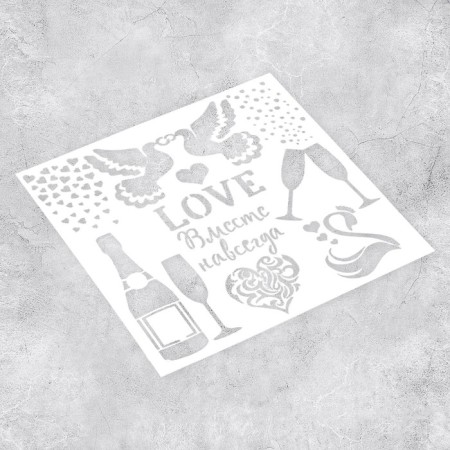 Stencil for creativity "Wedding", 15 x 15 cm, plastic-1
