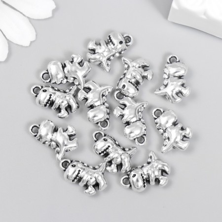 Decor for creativity Metal "Dinosaurus" silver 1.7x1 cm-2