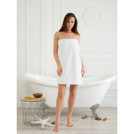 Pareo female for the sauna, size XL-3XL, white color