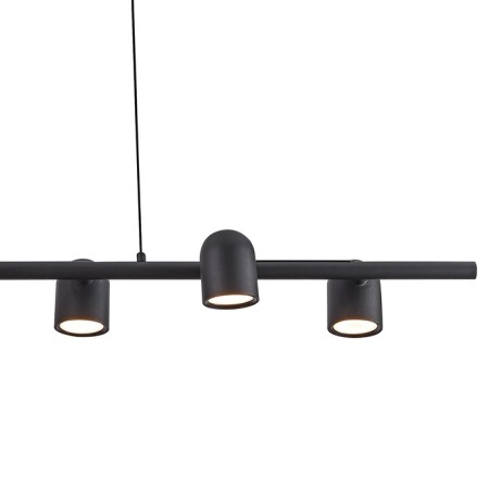 Suspension lamp mantra iOS, GU10, 6x12W, 1000x151x250 mm, black color-2