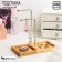 Decoration stand, 3 tiers 2 places for storage wood, 22 × 12 × 21, color gold