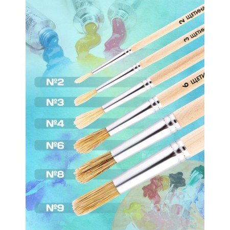 Round brush No. 6 (clip diameter 6 mm; hair length 22 mm), wooden handle, calligrata-2