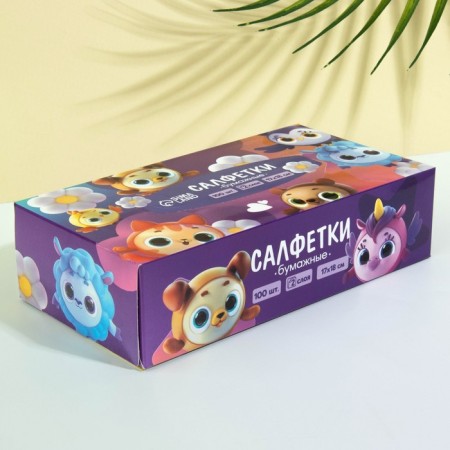 Paper napkins in the box "Town", 100 pcs, two -layer-2