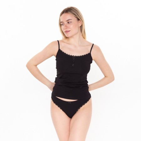 Panties female thongs, black color, size 46-48 (l)-1