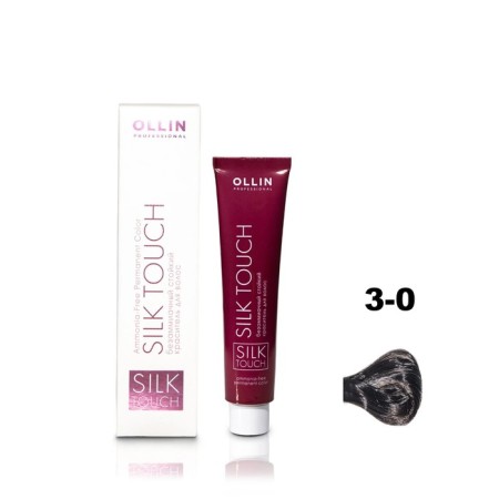 Hair dye OLLIN Professional Silk Touch, non -zammiac, tone 3/0 dark brown