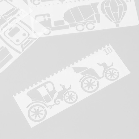 Stencil with curly edge "Vehicles" set of 8 pcs 17x6 cm-1