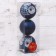 Set of balls plastic D-8 cm, 3 pcs "Sweet owl" Blue