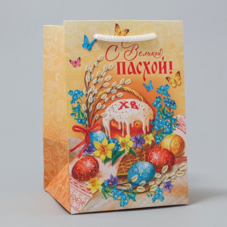 Gift package, packaging, “with great Easter!”, 12 x 18 x 12 cm