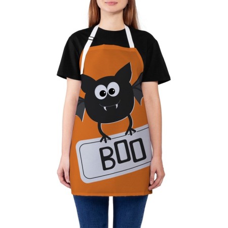 Apron kitchen with a photocrint "Bat scares", adjustable, size OS