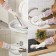 Raccoon household gloves with brushes, cuff and lining, size l, 47 cm, white color