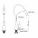 Kitchen mixer Wasserkraft A8417, single -leaf, flexible surge, black