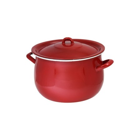 Pan with a lid, d = 22 cm, induction, red color-2
