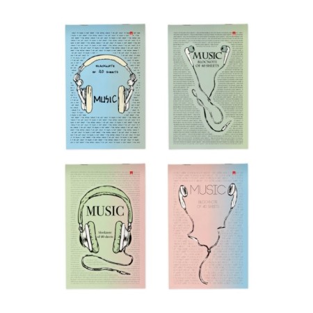 Notepad A5, 40 sheets on the Soundmania paper clip, cardboard cover, 55g/m2 block, mix