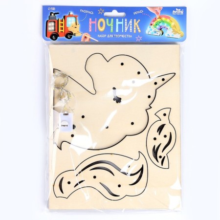 Wooden nightlight with your own hands "Unicorn"-3