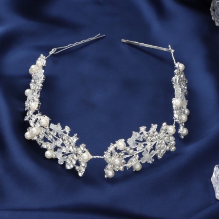 Hair accessory "Leon" butterflies, 26 cm, silver