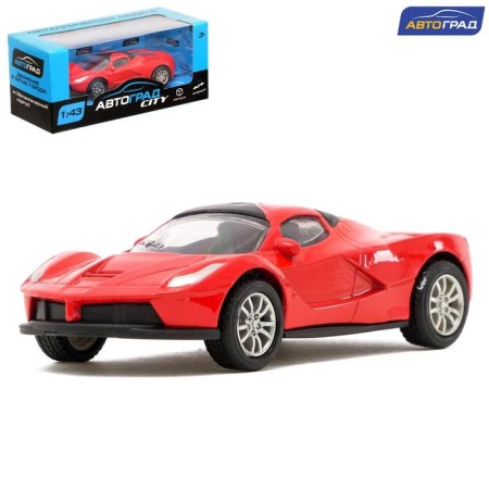 Metal Sport machine, inertial, scale 1:43, red color