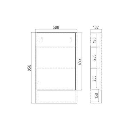 Viant mirror “Malta 50” 500x134x850 mm, right/left, without light-5