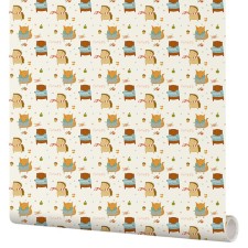 Self-adhesive film Moda Interio 53-181 Hedgehogs on beige 0.53x1.35