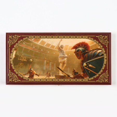 Narts "Ave Caesar", wooden board 40 x 40 cm, with a field for playing checkers