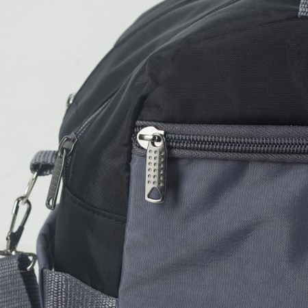 Sports bag with lightning, without lining, 2 outer pockets, black/gray color-2