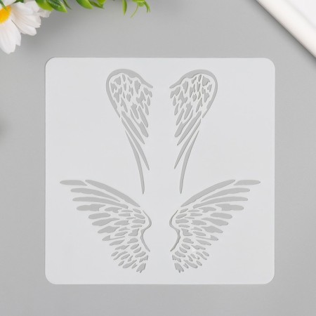 Plastic stencil "angelic wings" 15x15 cm